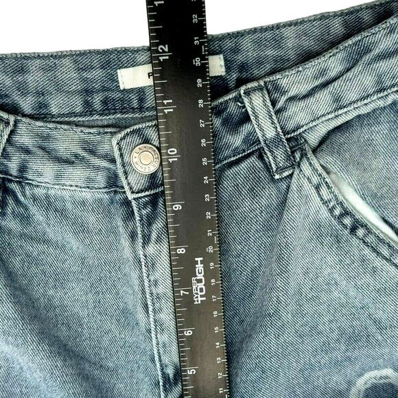 PACSUN Women's 24 Vintage Daisy Carpenter Blue Jeans Side Slit High Rise y2k 90s - Picture 10 of 11